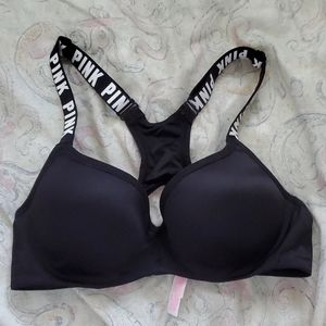 Black VS Pink Push Up Sports Bra